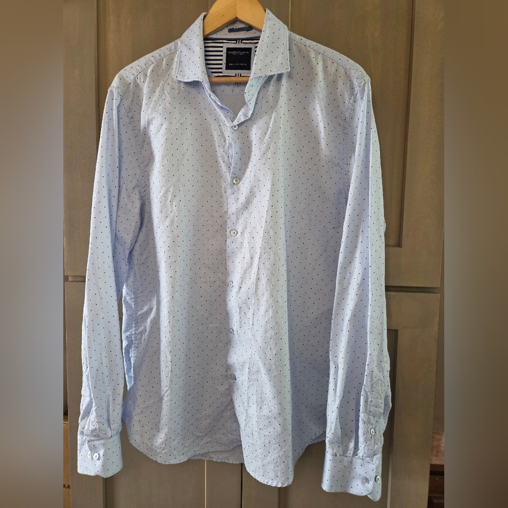 Denim & Flower Sky Blue Polka Dot Shirt